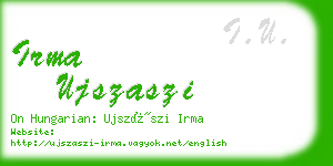 irma ujszaszi business card